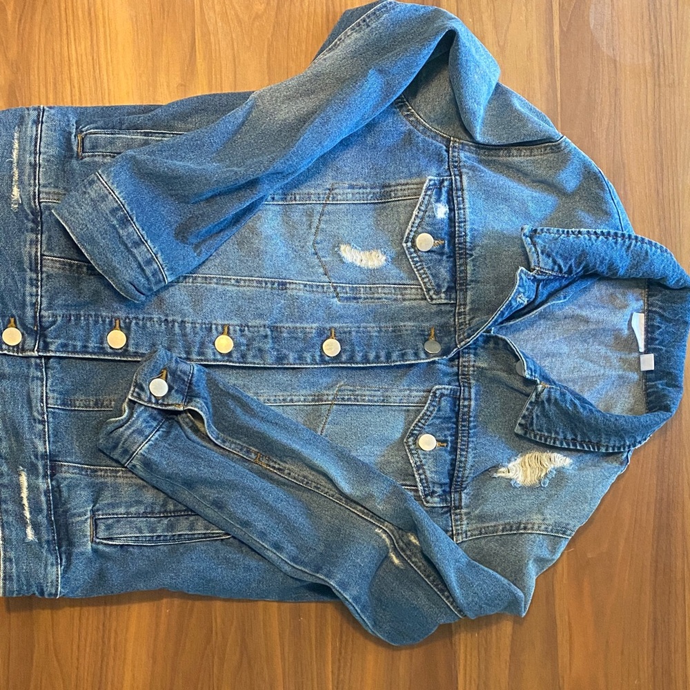 BP Blue Denim Distressed Jean Jacket